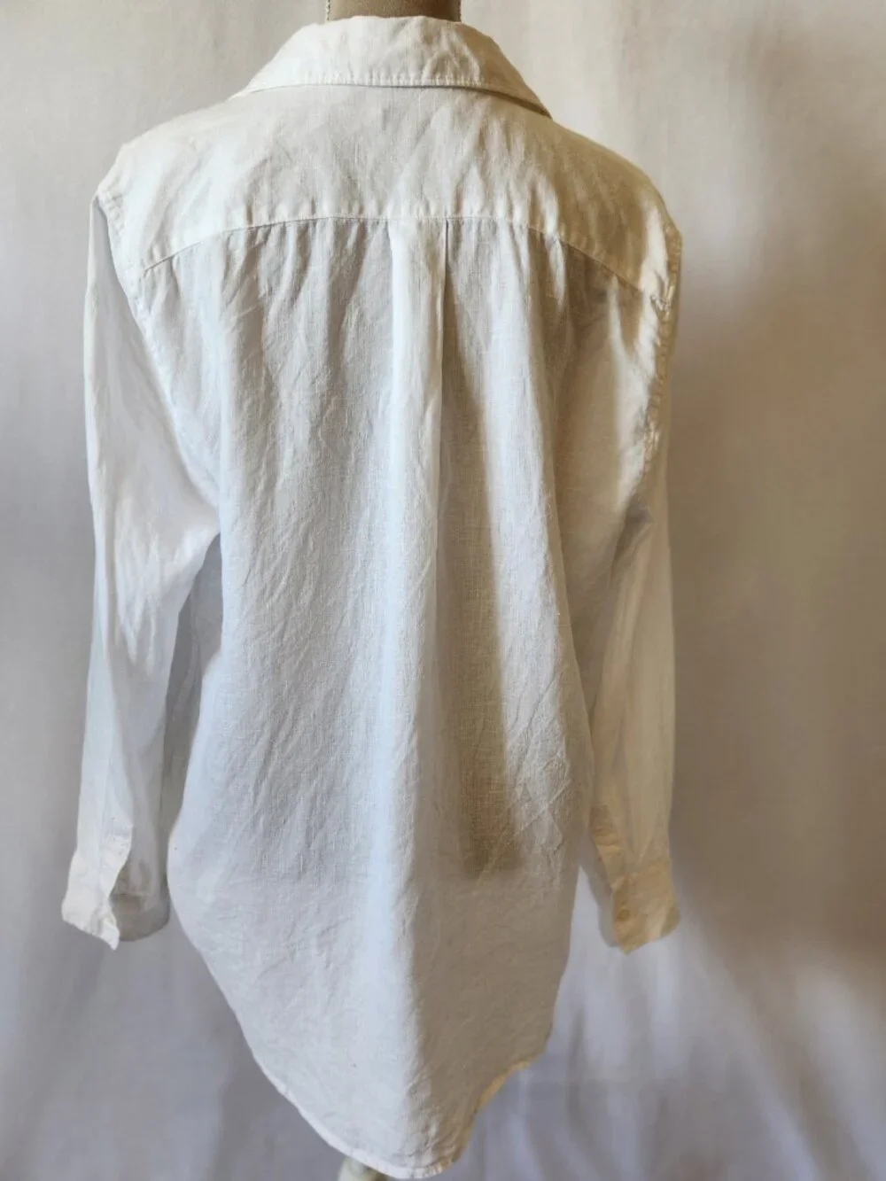 Quince Women's Large White 100% European Linen Long Sleeve Button-Down Shirt - Picture 12 of 15